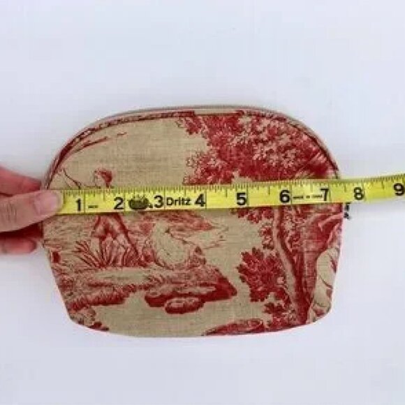 PIERRE DEUX Vintage Paris Toile De Jouy Patterned Small Zipper Bag - Picture 5 of 7